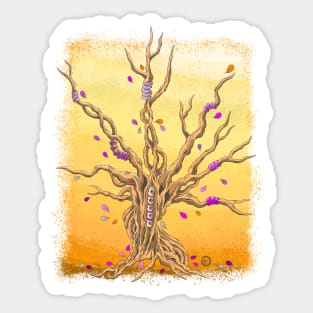 The Colorful Tree of Life - Dia De Los Muertos - Nature Tree Lover Sticker